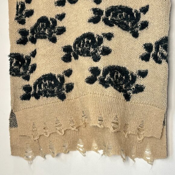 Anthropologie Distressed Boho Neutral Wool Blend Sweater Vest Size Small n47 - Picture 6 of 16